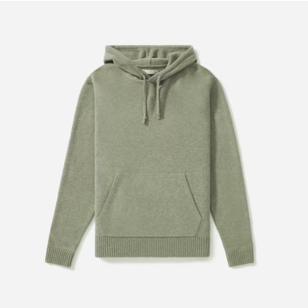 Everlane The Felted Merino Hoodie Olive Like Cashmere
